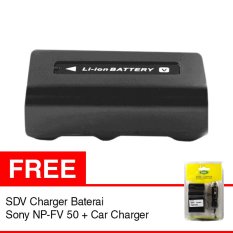 SDV Baterai Sony Kamera FV 50 - 2100 mAh + Gratis SDV Charger Baterai Sony NP-FV 50 + Car Charger