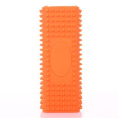 Silica Gel Pet Hair Remover Dog Cat Puppy Shedding Hair Remover Brush Pet Dog Cleaning Brush (Orange) - Intl