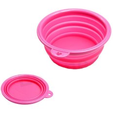 Silicone Collapsible Dogs Feeding Bowl(Pink) (Intl)