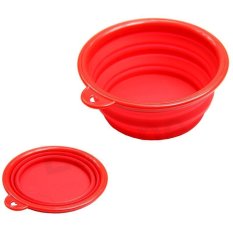 Silicone Collapsible Dogs Feeding Bowl(Red) (Intl)