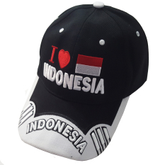 Silver Knight Hat Topi I Love Indonesia - Hitam