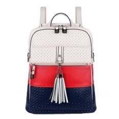 Sinpaid SP-0888 Casual Style PU Backpack Large Capacity Waterproof Backpack Red - Intl