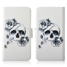 Sketch Flower Skull PU Leather New Flip Case Cover For LG Optimus L9 P760 P765