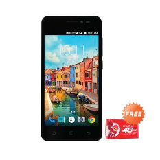 Smartfren Andromax A - 8GB - Hitam + Free Perdana Smartfren 8GB + Pulsa Rp 20.000