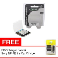 Sony Baterai Kamera FE1 SDV - 2100 mAh + Gratis Sony Charger Baterai NP-FE 1 SDV + Car Charger