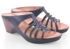 Spiccato SP 518.01 Sandal High Heels Wanita - Bahan Leather - Cantik Dan Modis - Hitam Kombinasi