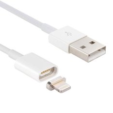 SUNSKY 1M Round Line Plastic Head 8 Pin to USB 2.0 Magnetic Data / Charger Cable for iPhone 6s and 6s Plus, iPhone 6 and 6 Plus, iPhone 5 and 5C and 5S, iPad Air 2 and Air (White) - Intl
