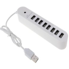Super Speed Oval USB Hub 2.0 8 Ports Cable Length 50cm - (White)