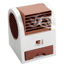 Supercart Portable USB/ Battery Mini Desktop Bladeless Cooling Desk Fan PC Laptop Fan With ON/OFF Switch (Brown) - Intl