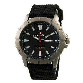swiss army jam tangan pria canvas black swiss army jam tangan pria canvas black