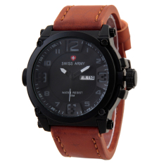 Swiss Army Mens Elegant - Cokelat - Stainless/Kulit - SA 7169 BL MED BRW