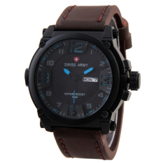 Swiss Army Mens Elegant - Cokelat - Stainless/Kulit - SA 7169 RM BLUE