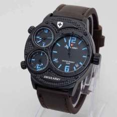 Swiss Army Mens Elegant -coklat -Triple Time Kulit - SA 7169 BL GRY