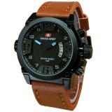 Swiss Army SA7169 - Jam Tangan Pria - Leather Strap - Coklat List Biru