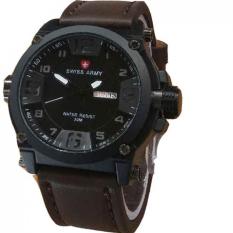 Swiss Army Tanggal SA7169 HO Jam Tangan Pria Strap Leather Full Hitam