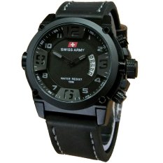 Swiss Army Tanggal SA7169 Jam Tangan Pria Strap Leather Full Hitam