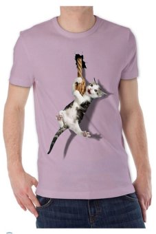 t shirt kaos 3d kucing rope ungu muda ungu muda t shirt kaos 3d kucing rope ungu muda ungu muda