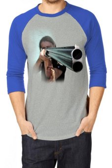 t shirt kaos 3d shooting raglan abu biru abu biru t shirt kaos 3d shooting raglan abu biru abu biru