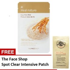 The Face Shop Real Nature Mask Sheet Set of 5 - Rice + Free Face Spot Clear Intensive Patch