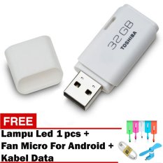 Toshiba Flashdisk Original Hayabusa 32GB + Gratis Lampu LED Usb + Fan Micro For Android + Kabel Data+Charging