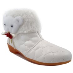 TrendiShoes Sepatu Boot Anak Perempuan Boneka Bulu - Putih