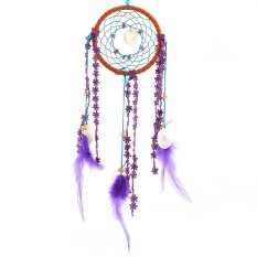 UJS Crystal Dream Catcher Net Purple Feathers Hanging Home Decor Gift