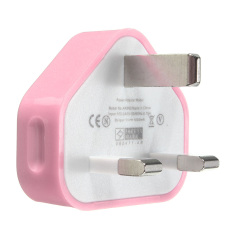 UK USB Plug Charger Mains Wall Home Adapter For Samsung Android Phone Tablets Pink - Intl