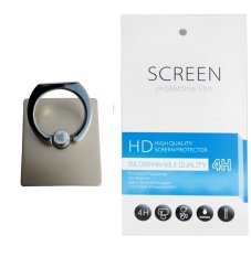 Universal Ring Stand (firmly stick on phone / phone cover case) + Gratis 1 Clear Screen Protector for Sony Xperia J (ST26i)
