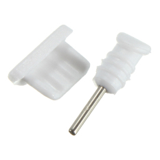 Universal Silicone Mobile Phone 10x Dust Proof Plug 3.5mm Earphone Jack (White)
