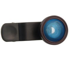 Universal Wide Angle Macro And Fish Eye Lens with Clip for iPhone 5 4 4S Black (Intl)