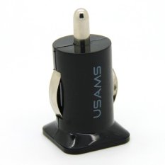 USAMS 3.1A 3100mha Dual USB Car Charger 5V Dual 2 Port Car Chargers For iPhone 4 4S 5 5S Samsung Galaxy S3 S4 S5 Note 2 3 Tablet PC Black Color (Intl)