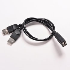 USB 2.0 A Female to 2 Dual USB Male Hub Power Adapter Y Splitter Cable Cord