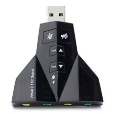 USB 2.0 to Virtual 7.1 Channel Audio Sound Card Adapter with China Chipset - PD-560 - Hitam