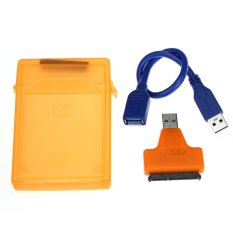USB 3.0 To Sata Converter Adapter Cable+2.5 Inch HDD Disk Drive Box Case Orange