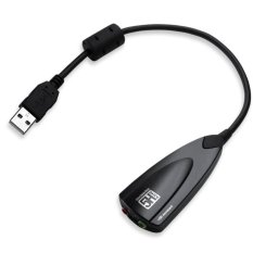 USB 5HV2 to Virtual 7.1 Channel Audio Sound Card Adapter with China Chipset - Black.