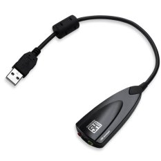 USB 5HV2 to Virtual 7.1 Channel Audio Sound Card Adapter with China Chipset - Hitam
