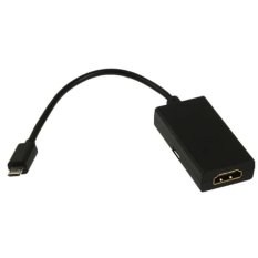 USB Micro to HDMI MHL Adapter for Infuse 4G / i997, HTC Sensation G14 / HTC Flyer / EVO 3D, Support 720P HD Output, Length: 17cm - Hitam