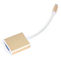 USB3.1 Type-C USB-C to VGA Adapter Reversible Connector Cable for Macbook 12inch (Gold) - Intl