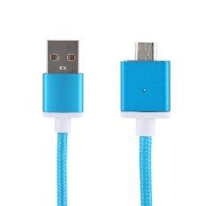 VAKIND 1M Braided Micro USB Magnetic Charging Cable for Android Phone/Tablet (Blue) - Intl