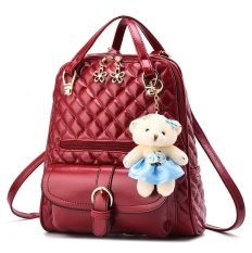 Vicria Tas Ransel Branded - Flowers Ring Women Korean Elegant PU
Leather - Maroon