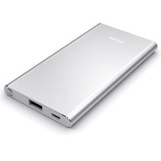 Vivan Power Bank Super Slim B5 Li -Ion Polymer - 5000 mAh - Silver