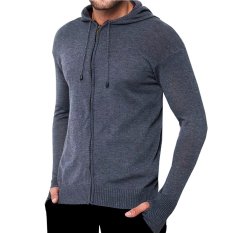 VM Sweater Long Knit Zipper Hoodie Rajut ABu Tua