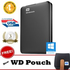 WD Elements 2.5 inch SuperSpeed USB3.0 - 2TB - Hitam + Gratis New WD Pouch