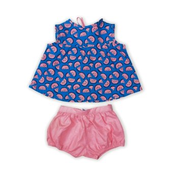 whaley setelan anak watermelon set top dan bloomers biru dan pink corak semangka whaley setelan anak watermelon set top dan bloomers biru dan pink corak semangka