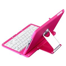Wireless Bluetooth Clamshell Keyboard Swivel Case Flip Turn Folio Case Hard Shell Sleeve Keyboard Carrying Case for Apple iPad mini 4 2015 Version Pink (Intl)
