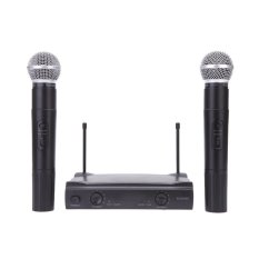 Wireless Mic Microphone Remote System Kit Transmitter Receiver VHF with Adapter Audio Cable for KTV Teaching Show