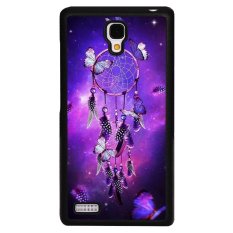 Y&M Purple Dream Cather Butterfly Phone Case for Red Mi Note Black