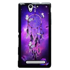 Y&M Purple Dream Cather Butterfly Phone Case for SONY Xperia C3 Black