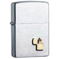 Zippo 200ZE Brushed Chrome Emblem Original USA - Distributor Resmi