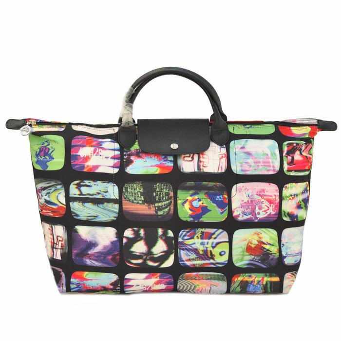 LONGCHAMP LE PLIAGE X JEREMY SCOTT TOTE TRAVEL BAG - TV SCREEN